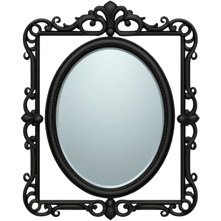 mirror with curly silhouette reflection emoji