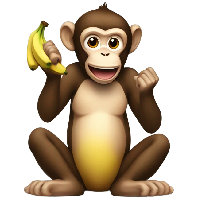 Monkey eating banana  emoji