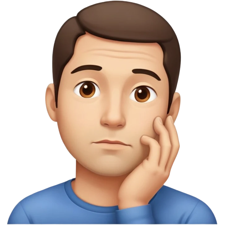 35 yers old man, pensive and tapping chin emoji