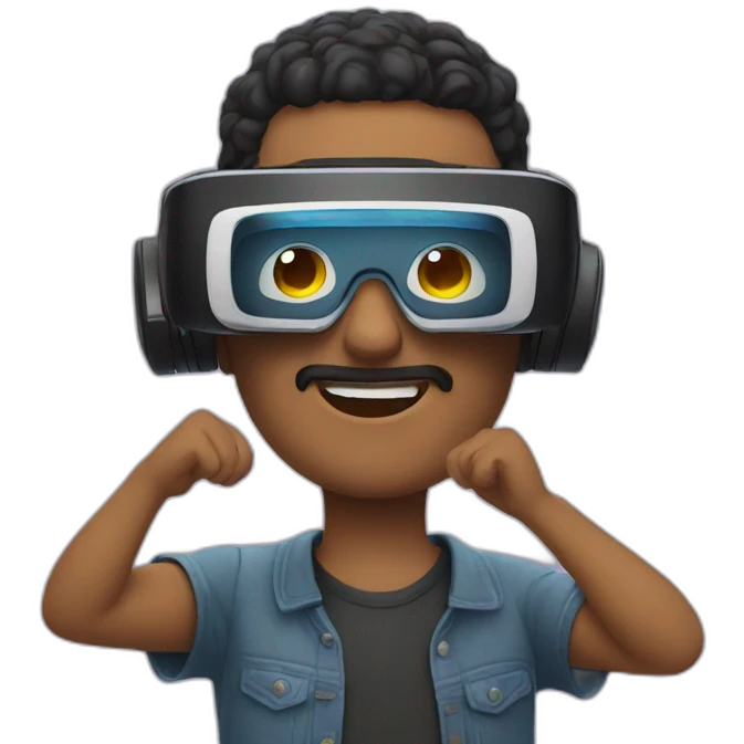 man using vr glasses emoji