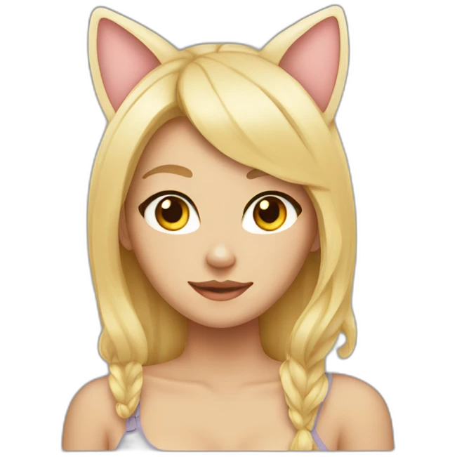 sexy blonde cat ears emoji