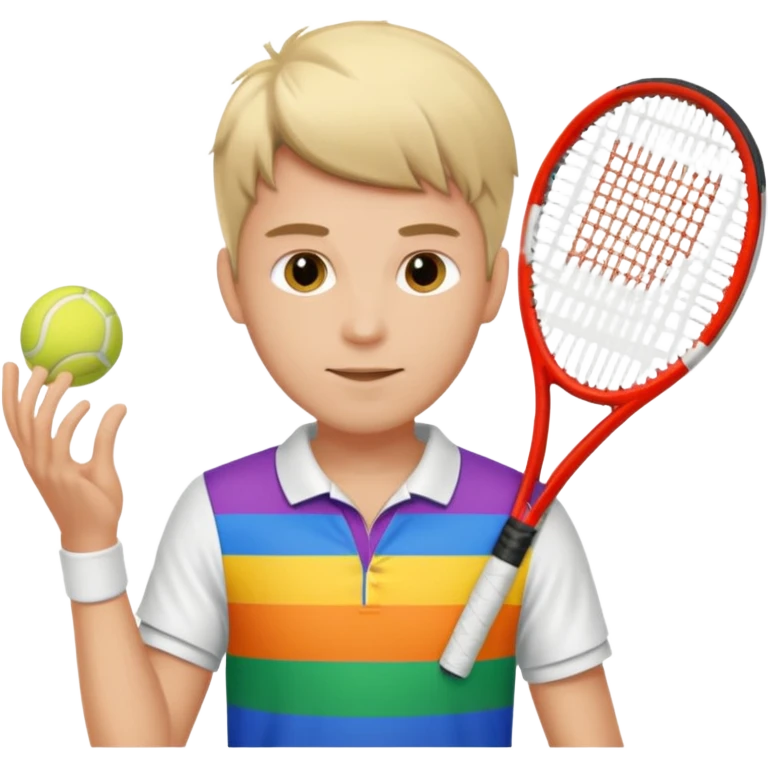 Male Tennis player dressed in Pride colors  emoji