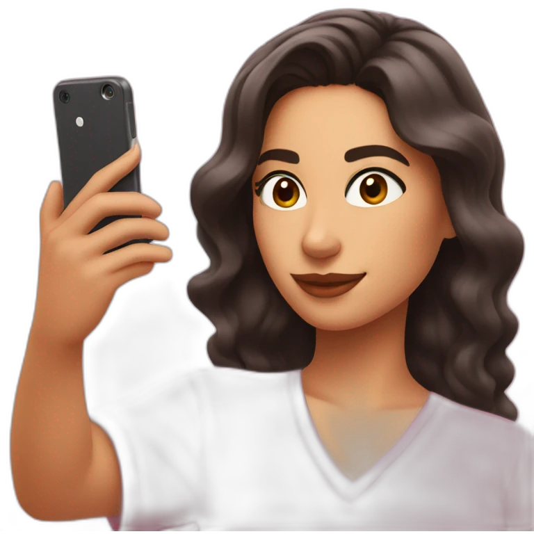 Rosalía taking a selfie emoji