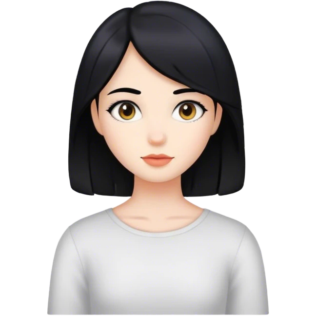 Girl creartor content with black hair emoji