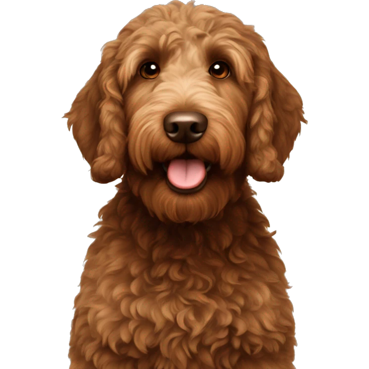 Brown labradoodle named Duke emoji