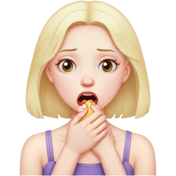 girl choking herself emoji
