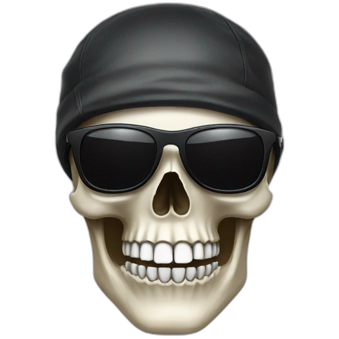 skull wearing sunglasses emoji