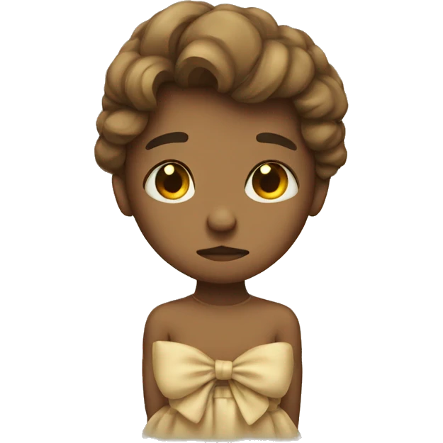 Sad with a bow emoji