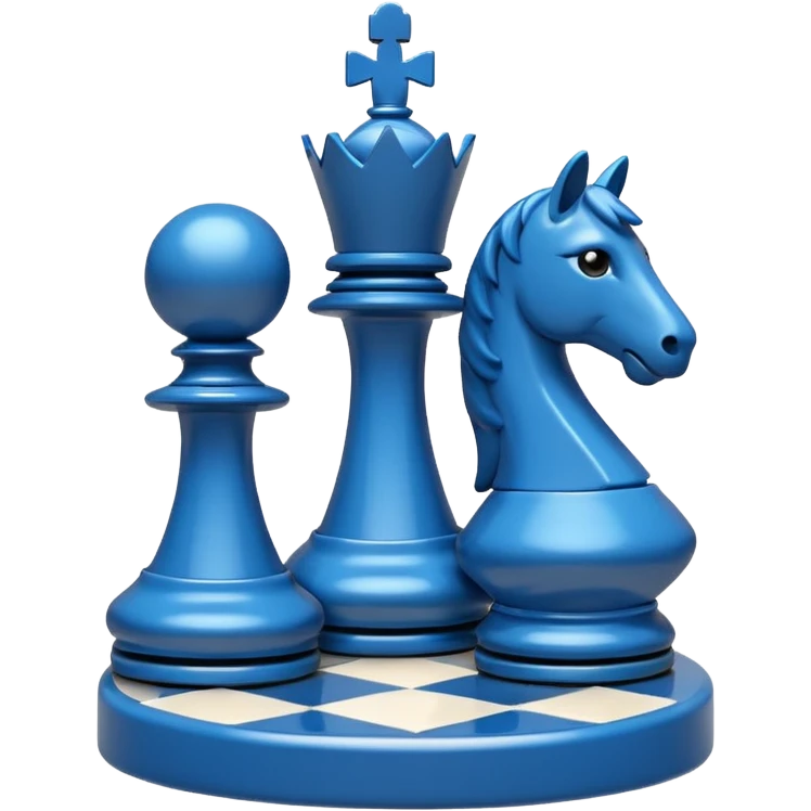 Chess brillent move emoji in blue colour  emoji