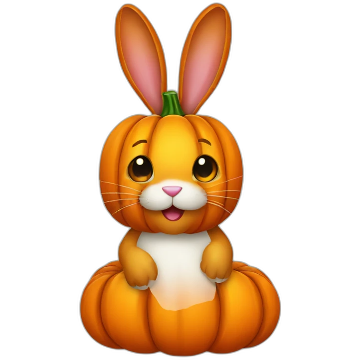 Bunny in a pumpkin emoji