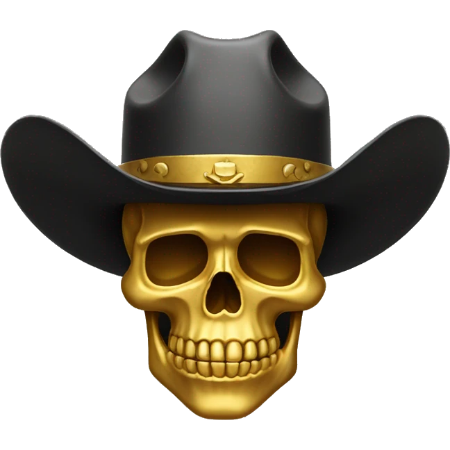 Gold skull with cowboy hat emoji