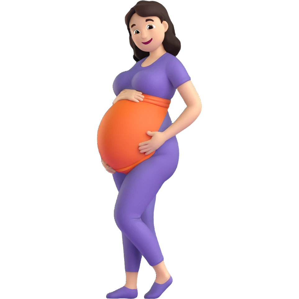 pregnant woman in second trimester looking happy emoji