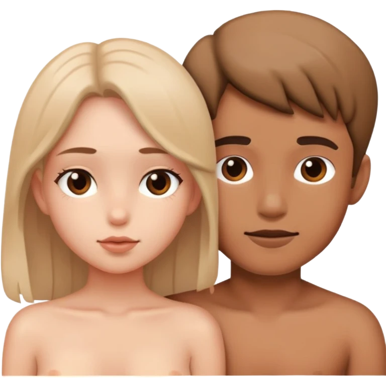 girl and boy, sex in bed, nude emoji