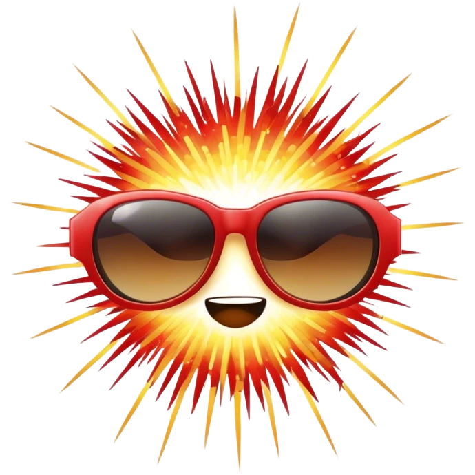 Bursting firework wearing sunglasses emoji