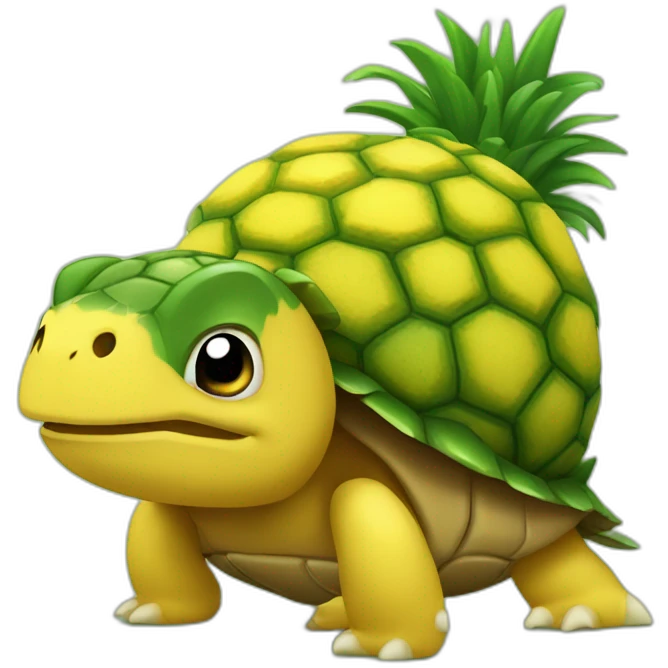Un ananas sur une tortue emoji