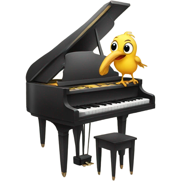 Bird playing a piano  emoji