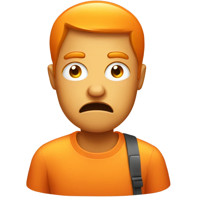 Orange smartphone upset emoji