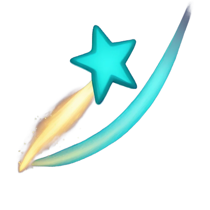 teal shooting star emoji