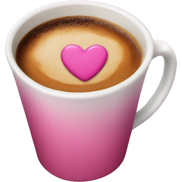 Coffee with a pink kiss on it emoji