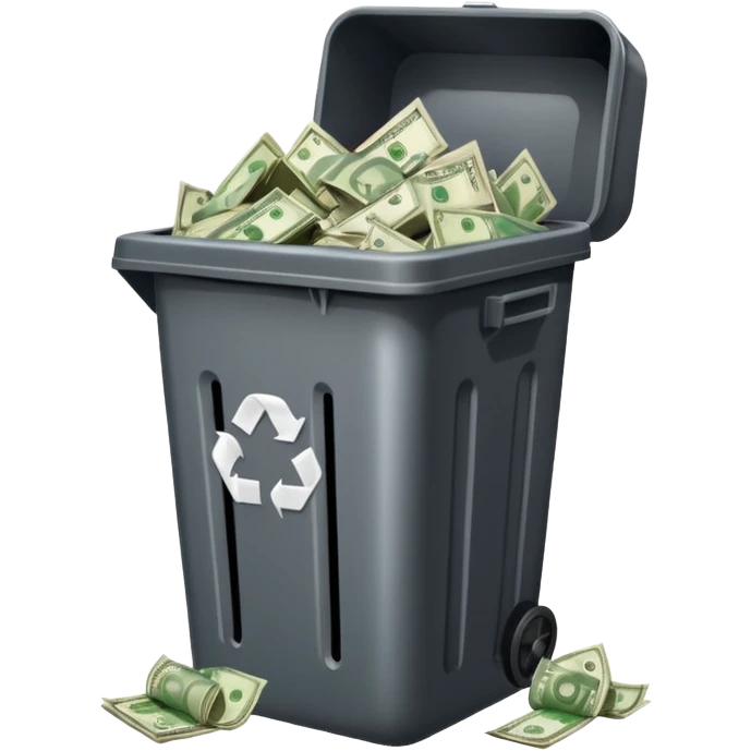 money in dustbin emoji