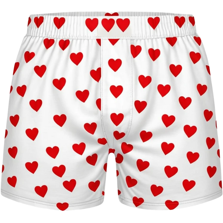 dungeon crawler carl's boxer shorts: white men's boxer shorts with print pattern of small red hearts emoji