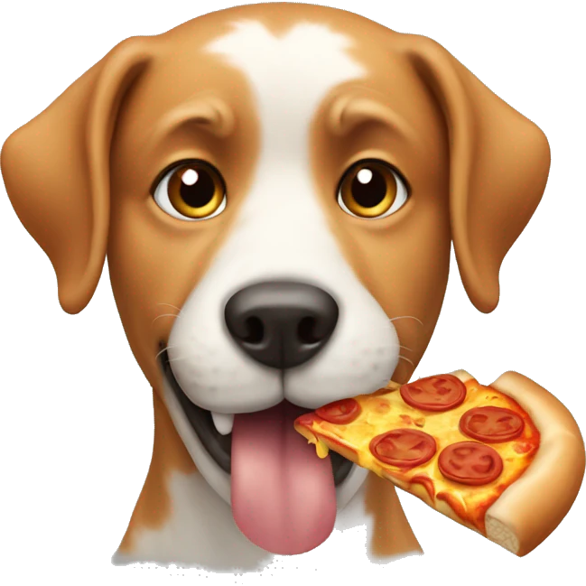 Dog eating pizza emoji
