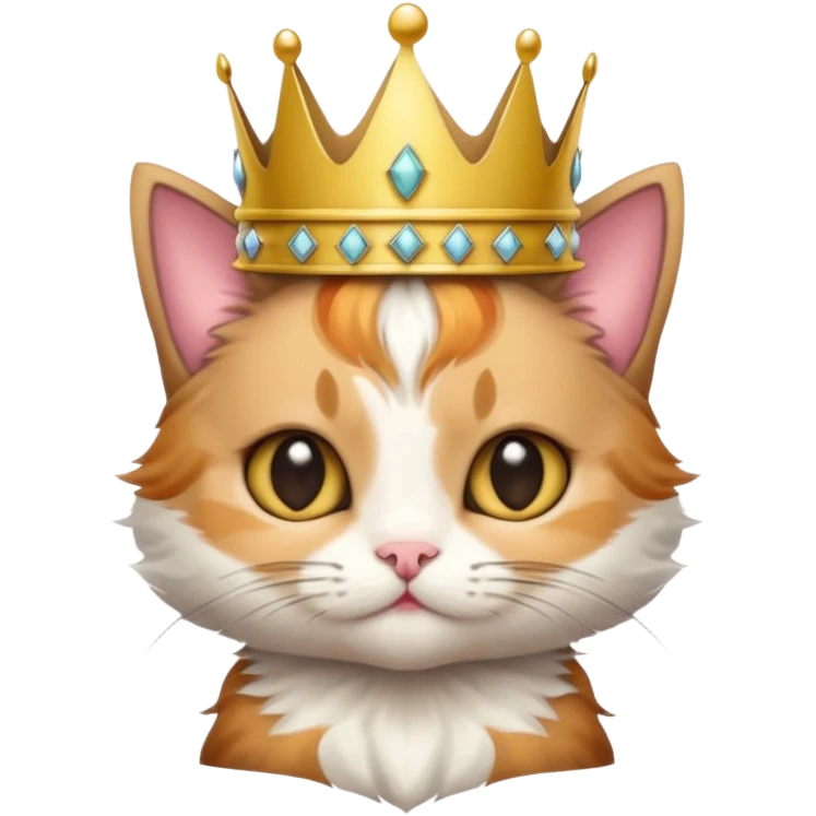  kitten with crown folded ears  emoji