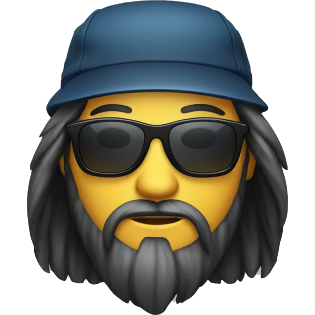 long hair businessman with sunglasses and cap emoji