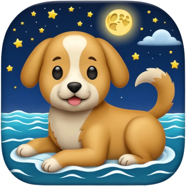 crea un emoji de buenas noches. Pon un texto : Buenas noches Javier y Tobi. Javier es una imagen de profesor y Tobi q sea imagen de un perro emoji