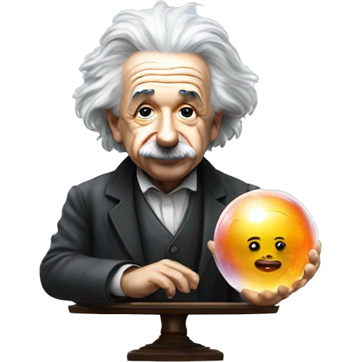 Albert Einstein with crystal ball emoji