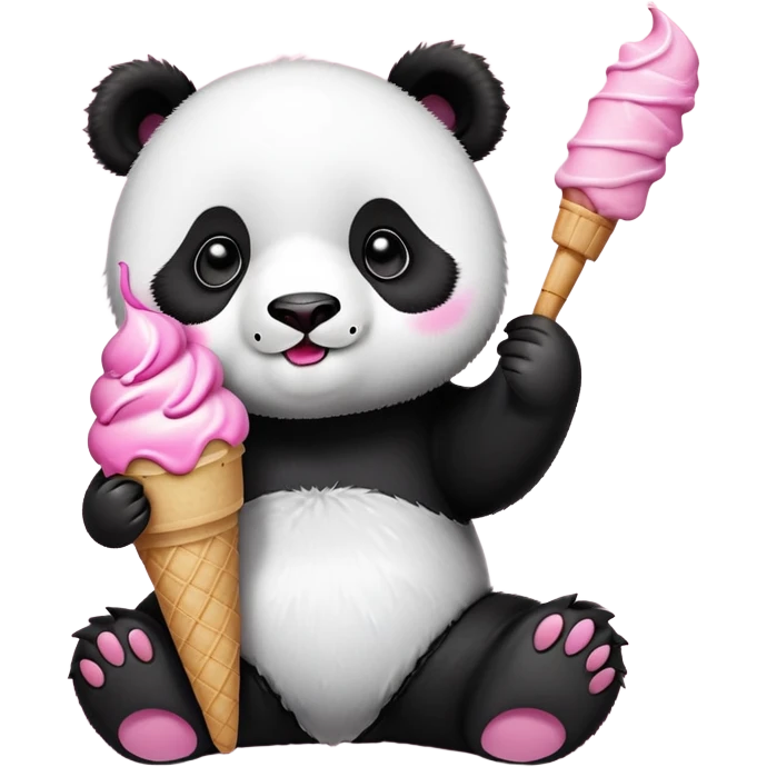 Panda eating ice cream emoji