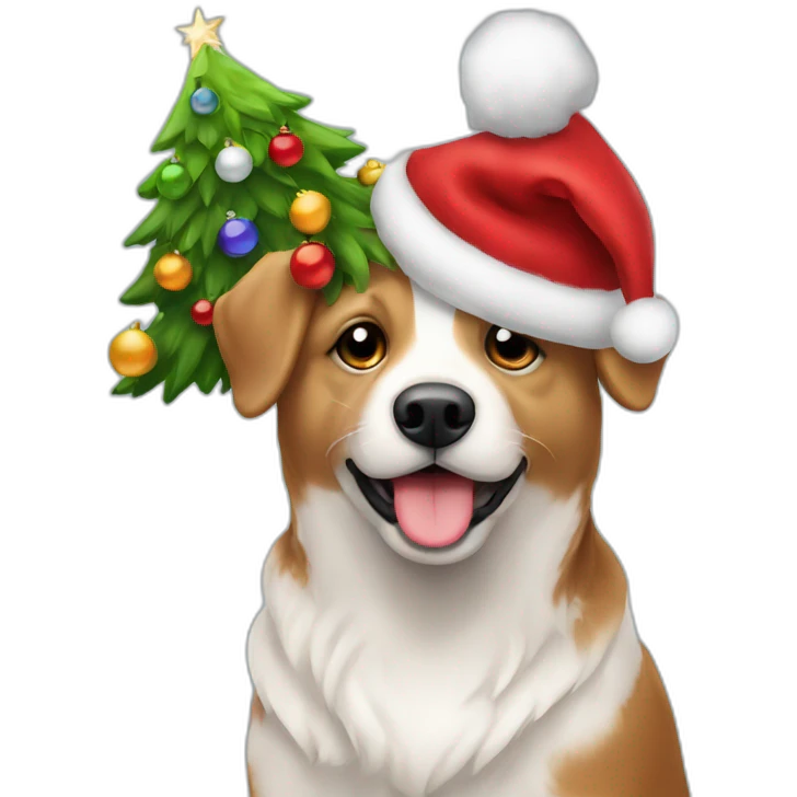 hond met kerstmuts emoji