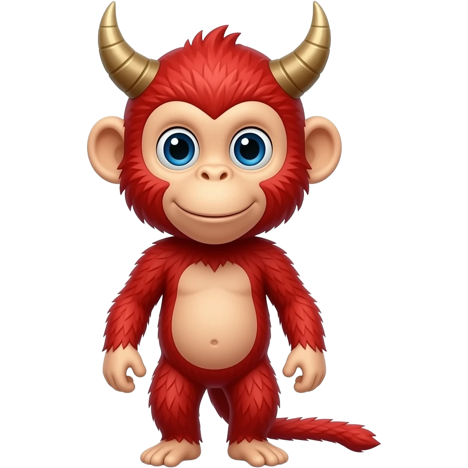 Red monkey with horns emoji
