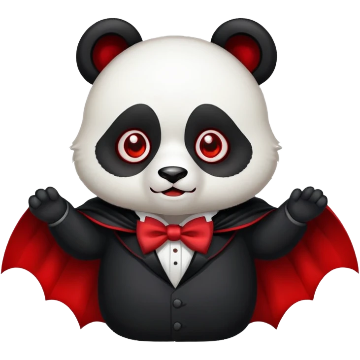 panda with red eyes in vampire costume emoji