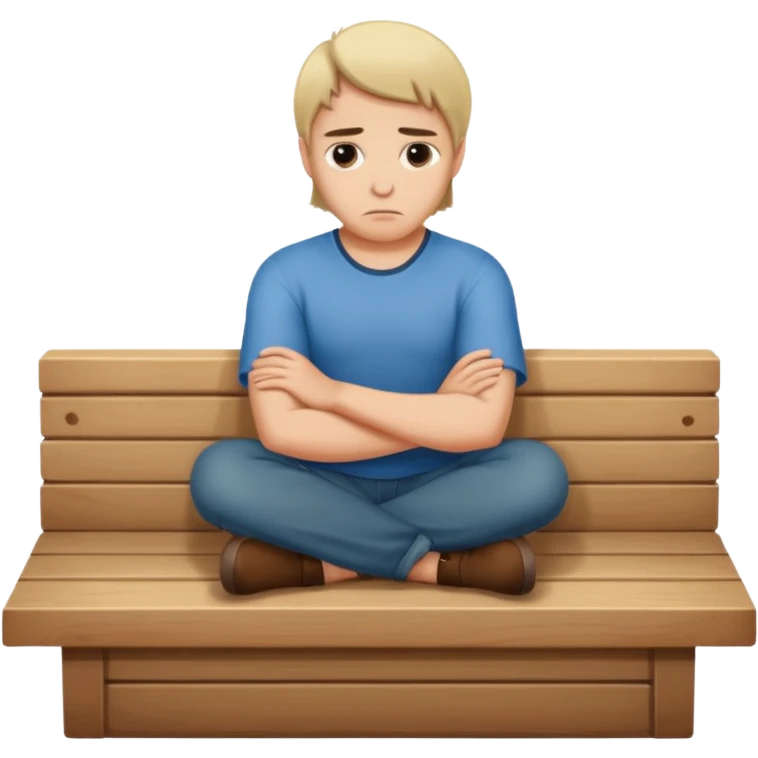 Caucasian sitting sad on counter emoji