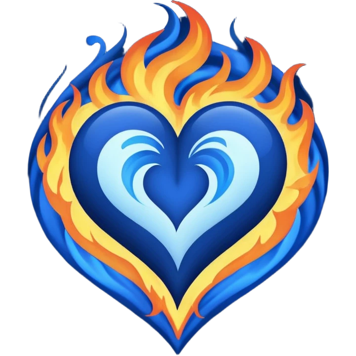 Lacivert alevli kalp emoji