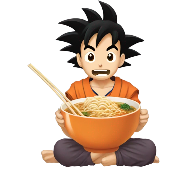 Goku eating emoji