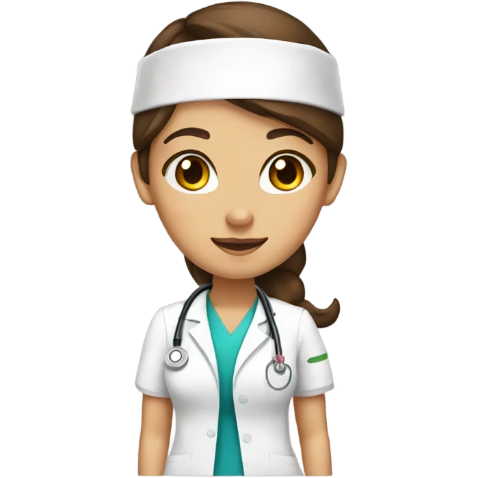 Brownhaired and honeybrown eyes nurse emoji