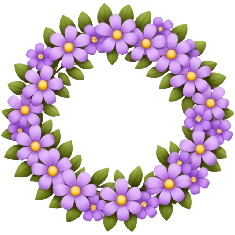 flowers wreath light purple emoji