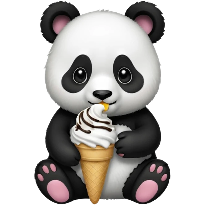 Panda eating ice cream emoji
