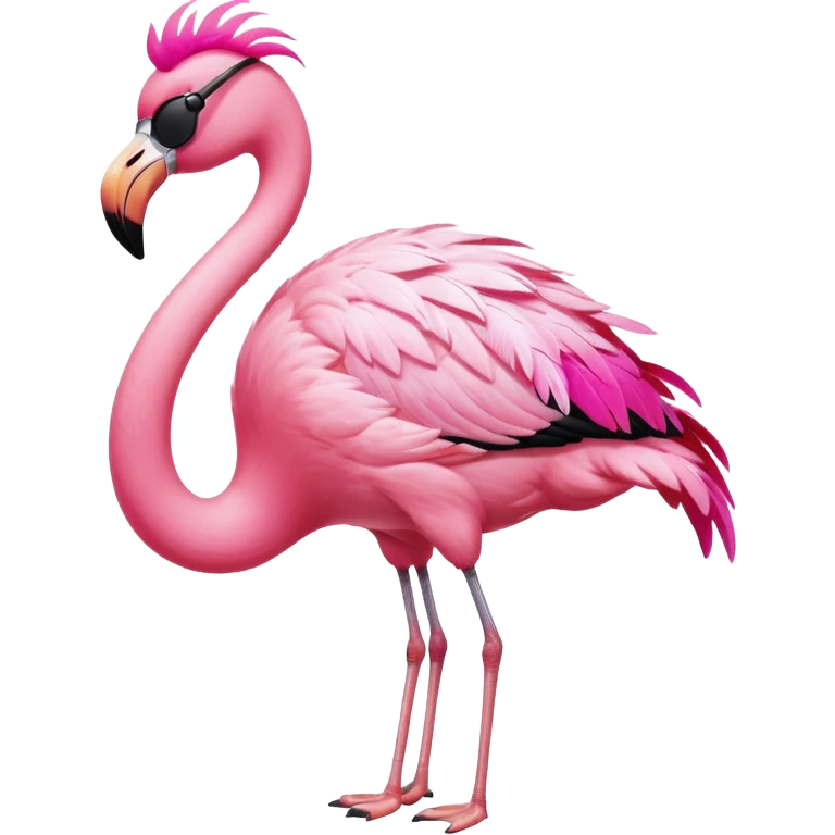 flamingo with black sunglasses emoji