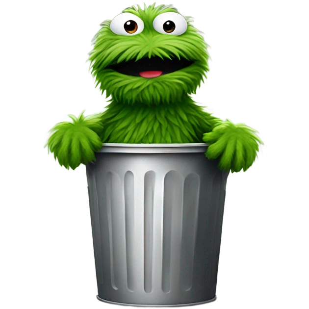 Green Oscar the grouch Sesame Street emoji