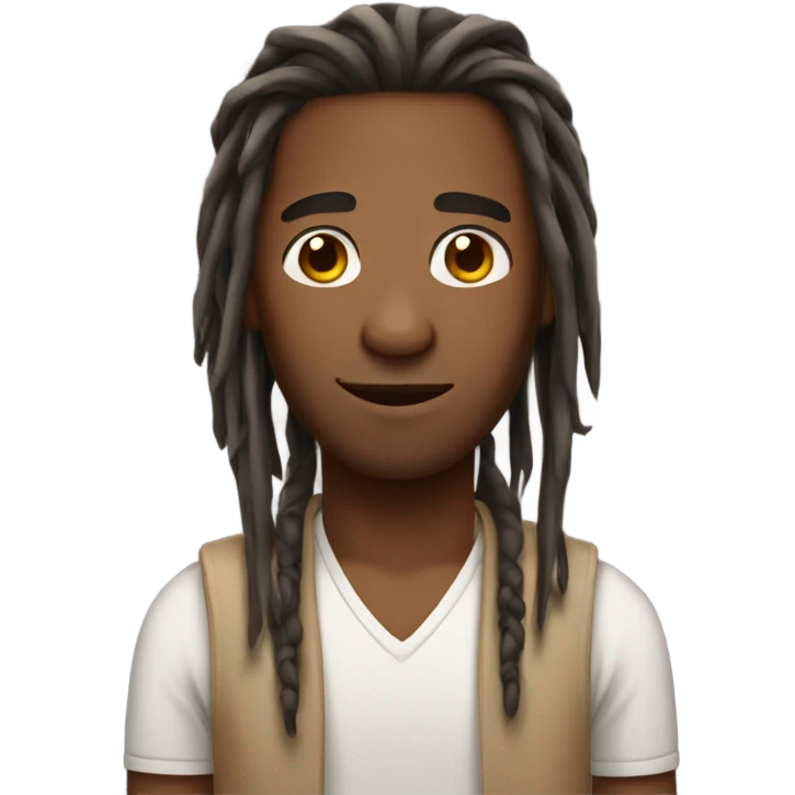 Brown male with long dreads  emoji