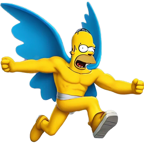 homer simpson superhero flying emoji