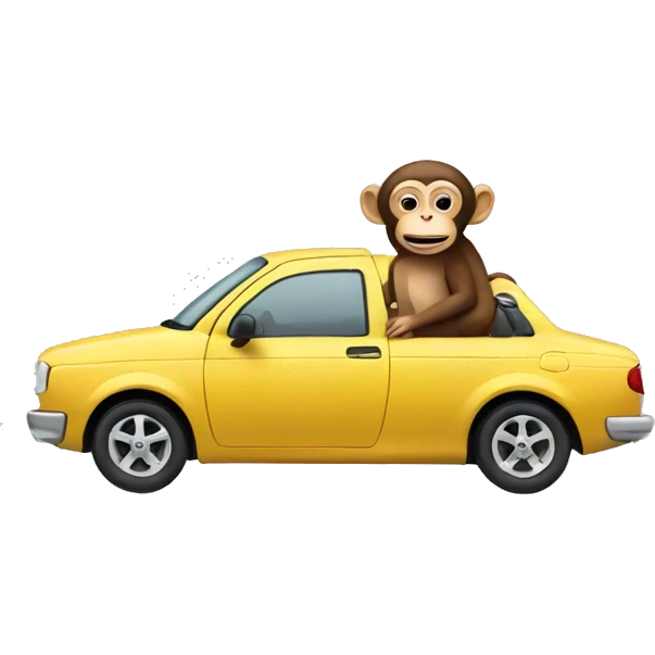 Car with monkey in it emoji