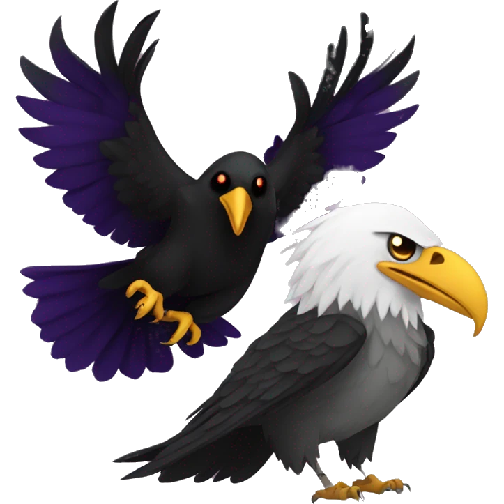 Raven vs eagle emoji