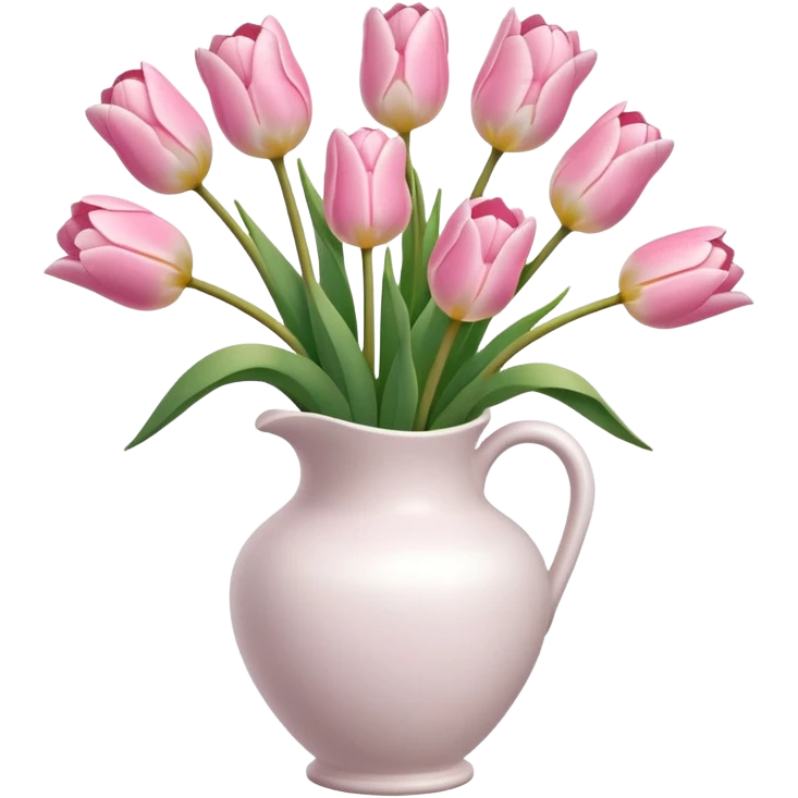 Light pink tulips in white vase emoji