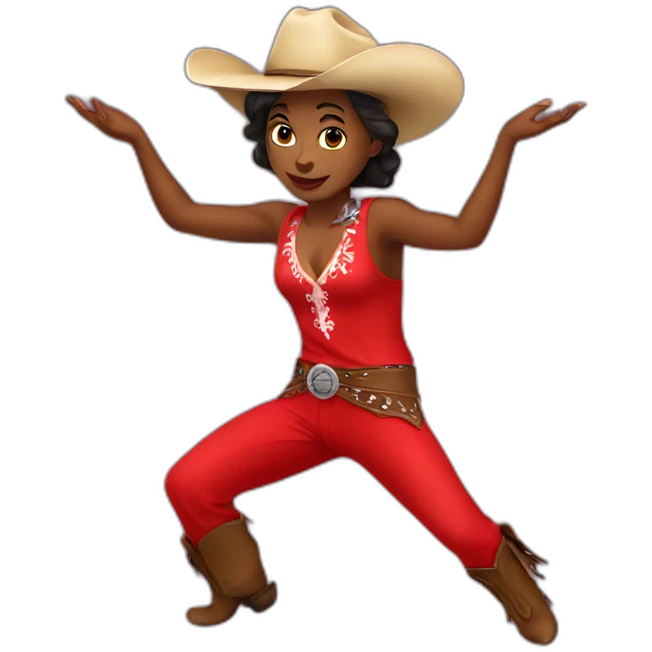cowboy dancer red dress emoji