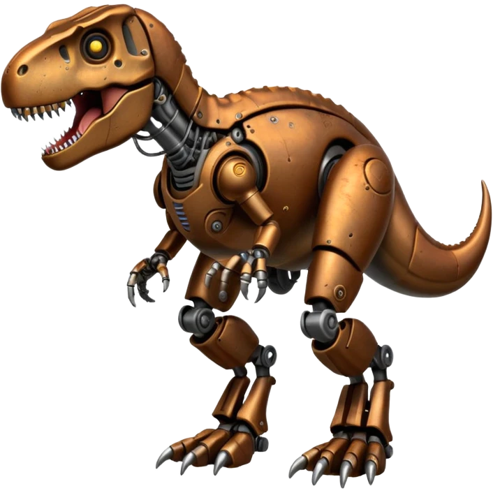 T-rex with robot parts emoji