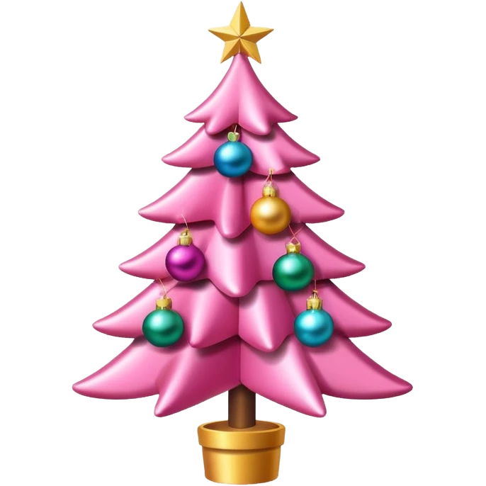 Pink Christmas tree emoji